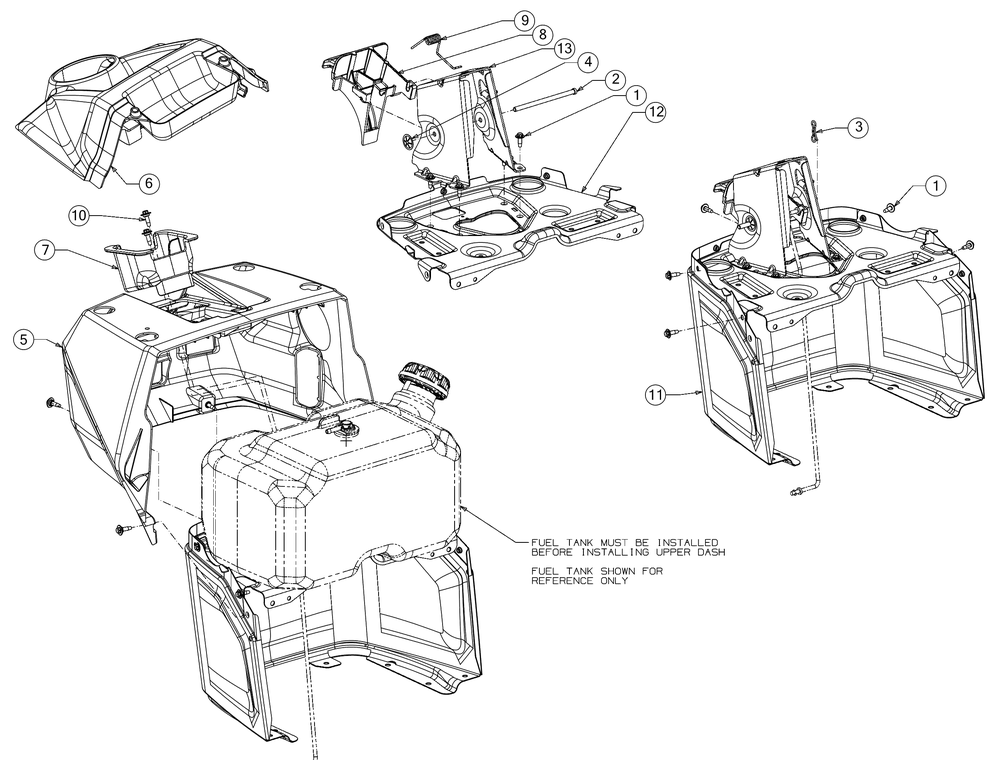 Dash Diagram and Parts List for (13AQA2CA009)(2017) Cub Cadet Lawn Tractor
